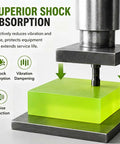 Solid Polyurethane Square Blocks For CNC Machining Shop Projects Badass Urethane Spacers under press showing shock absorption features.