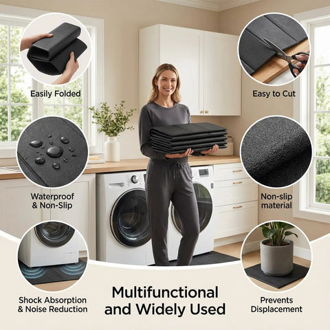Heavy Duty Foldable Washer And Dryer Mat For Laundry Room Protects Floors From Vibration Noise And Water 68 By 29.5 Inches Waterproof And Non Slip Floor Mat Built To Handle Late Night Laundry And Pet Friendly Homes