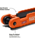 Pro Level Folding Hex Key Set Sporting Extended Blades Loaded With 31 Metric Sae Allen Wrenches And Torx Drivers showing easy-access window cutout.