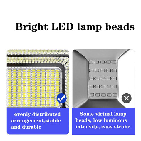 Close-up of Bright LED lamp beads in Solar Security Lights 200W300W400W800W, demonstrating even distribution and durability.