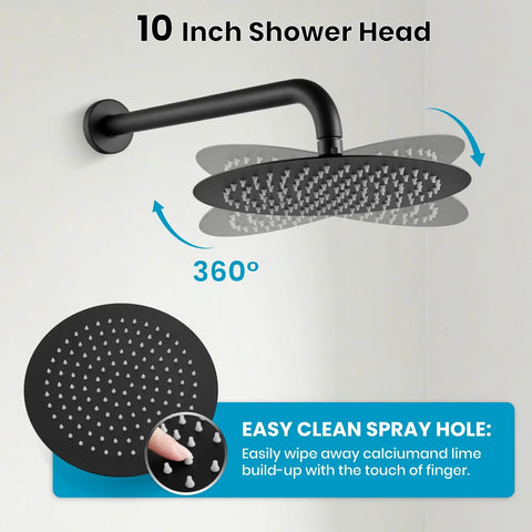 All Metal Matte Black Shower Faucet Set With Rough In Valve Trim Kit Featuring Solid Brass Core And Sus304 Stainless Steel Smooth Water Flow Clean Modern Drip Built Tough No Cap Quality Goes Hard Every Time