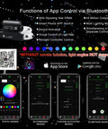 App control features of 16W 550Pcs Fiber Optic Star Light Kit for car headliner with shooting star effects, Bluetooth connectivity