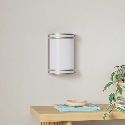 LED Wall Sconce With 3 Color Temperatures 3000K 4000K 5000K Dimmable 15W 120V CRI 90 Plus Brushed Nickel Modern Wall Mount Light displayed