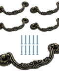 5 Piece Drop Bail Cabinet Handles Bronze Finish 6.2 Inch Total Length With 5 Inch Center To Center Hole Spacing Drawer Pulls with screws