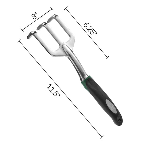 Mr. Pen black mini hand rake with a 3-prong metal head and black handle