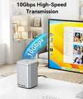 Image of Dual Bay Raid Enclosure Packing Lightning Fast Ten Gigabit Speed To Crush Up To Fifty Six Terabytes On Two Point Five Or Three Point Five Drives Plus Nvme Slot And Sd Tf Reader Docking Station