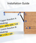 Installation guide for Heavy Duty Gas Struts 15 Inch With Brackets 2 Pack, showing bracket placements and measurements.