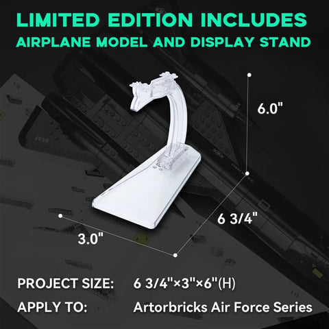 Display stand for SR 71 Blackbird Reconnaissance Aircraft Model Kit With Display Stand For Adults Collectors And Hobbyists, 183 Piece Build