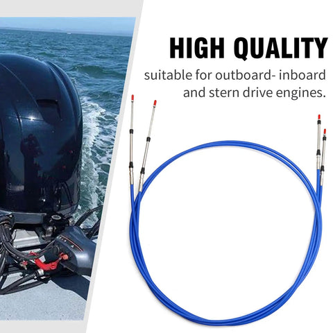 10 Foot Marine Throttle Shift Cable Replacement 33C For Yamaha Outboard Engine Boat Steering System Blue 2 Pack