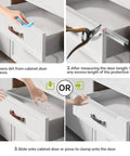 Heavy Duty Cabinet Door Protectors For Kitchen Cabinets 3/4 Inch Thick Clear Trim Snaps Right On No Messy Glue Scratch Guard Hinge Cover Kit No Cap Easy Install Solid Protection 2 Pack installation guide with steps.