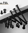 20 Piece 1/4 20 X 1 Inch Flat Head Hex Socket Cap Screws Bolts Kit 304 Stainless Steel on reflective surface.