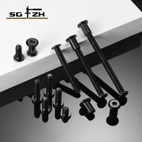 20 Piece 1/4 20 X 1 Inch Flat Head Hex Socket Cap Screws Bolts Kit 304 Stainless Steel on reflective surface.