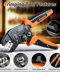 Crimp pliers from Spade Connector Crimping Kit With 28 Connector Types, 420 Spade Connectors And 270 Insulation Sleeves, AWG 22 To 13
