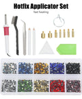 Fast Heat Hotfix Rhinestone Applicator Gear For DIY Crafts On Leather Clothes TShirts Wallets With Storage Bag Quick Heat Up In Minutes And Wide Application US Plug set with accessories and rhinestones