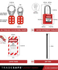 Lockout Tagout Station With LOTO Devices For OSHA Compliance And Industrial Safety, 14 Pack Safety Lock Set, 6 Hasps, 40 Tags
