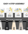 Easy 4-step assembly guide for 100 Pack Dead Reliable Cam Connectors For 19 Mm Panels With Ridge Drop In Cam Lock Nut.