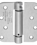 Four Inch Spring Loaded Self Closing Hinges With Five Eighth Inch Radius Corners Heavy Duty For Interior Or Exterior Doors Quiet Auto Close Action Two Pack Satin Nickel Finish Adjustable Closing Force Fits Doors One And Three Quarters Inch Thick