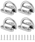 4 Pack Marine Grade Stainless Steel 316 Folding Pad Eye D Ring Anchors, 44mm By 40mm with screws, heavy duty for marine use