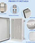 Weatherproof Electrical Enclosure IP67 Rated Junction Box with stainless steel latches, brackets, and built-in water seal.