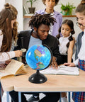 8 Inch World Globe With Stand Rotating Earth Spinning Globe For Kids Geography Classroom Education Durable Plastic Model on desk