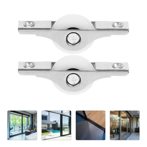 Heavy Duty Nylon Sliding Door Rollers Featuring Solid Double Bearing Wheels 25MM view showing dual bearing wheels for smooth glide.