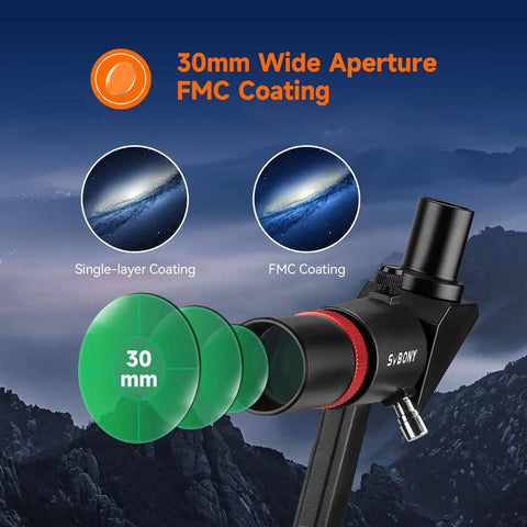 Right Angle Finder Scope 6x30mm With Correct Image Optics 120mm Focal Length High Light Gathering For Telescopes Crosshair Reticle For Easy Targeting Pro Grade Stargazing Accessory, 30mm FMC coating