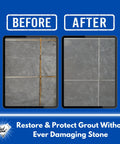 Before and after results of Ultimate Grout Cleaner For Tile Floors Acid Free Formula Deep Clean on tile grout.