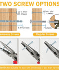Diagram showing breakaway and regular screws for Six Bronze Oval Drop Ring Drawer Pulls Set With Mounting Hardware For Dresser Cabinets And Cupboards.