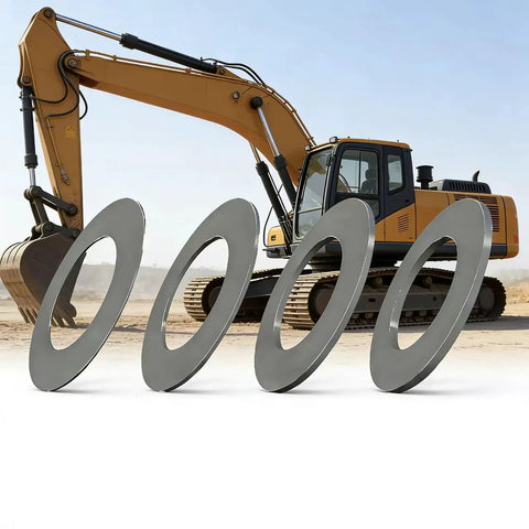 Ten Piece Bucket Pin Shim Kit For Excavators And Skid Steers, Fits 30 To 120 mm Pin Diameter, 1 2 3 5 mm Thick Shims, Tightens Loose Joints, Keeps Dust Out, Extends Grease Intervals, Beefed-Up Steel Construction on excavator bucket pins