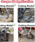 Heavy Duty Electric Brushless Circular Saw With Integrated Water Line And Pump For True Dust Free Concrete Wall And Stone Cutting Portable Masonry Groover cutting stones, walls, rocks, and ground.