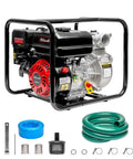 Beast Of A Gas Powered Trash Pump 2 Inch, 158 GPM, 7.5 HP 212cc Engine with 25ft discharge hose, fittings and accessories