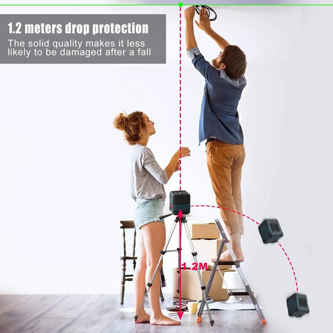 Laser Level Cross Line With Self Leveling And Manual Modes, Vertical And Horizontal Beams, 360 Degree Rotating Line, Dual Mode Laser Level, Carrying Pouch, Battery Included For Quick Dead On Accurate Layouts