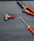 Tough As Nails Four Inch Mini Ball Valve With Slick Lever Handle on a wooden surface, ideal for pneumatic plumbing setups.