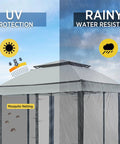 11x11 Pop Up Gazebo Tent With Mesh Netting Instant Outdoor Canopy With UPF 50+ UV Protection Water Resistant Gray Easy Setup