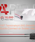 10 Pack KCD1 Mini Round Rocker Switches SPST On Off Snap In With 200mm Pre Wired Wires For Car Boat Auto Use 2 Pin Mount 6A 250V 10A 125V 12V DC Nylon PA66 Durable Tough, 220mm leads