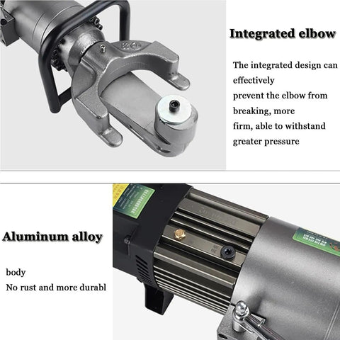 Cutpoy Electric Hydraulic Rebar Bender Steel Bar Bending Machine With Positioning Pin includes integrated elbow design for maximum pressure.