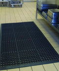 Heavy Duty Rubber Floor Door Mats For Outdoor Entrance Anti Fatigue Drainage Mat Non Slip Bar Kitchen Garage Use Black 36 Inch By 60 Inch