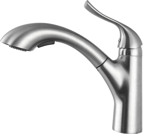 Navona Series Ten Point Zero Four Inch Pull Out Sprayer Kitchen Faucet With Single Handle And 1.8 GPM Flow Brass Interior Construction