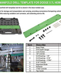 Heavy Duty Exhaust Manifold Drill Template Bolt Removal Tool Kit For Dodge 5.7L Hemi And Ram 1500 showing tools in storage case.