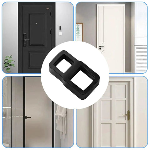 Silicone Door Knob Stopper Wall Protector Anti Collision Door Handle Guard Pocket Sized Portable Travel Kit shown on various doors.