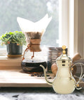 Stainless Steel Arabic Coffee Pot And Pour Over Teapot Set With Infuser Multiuse Coffee Kettle on a kitchen counter.