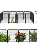 Tall Garden Fence 36 Inch High 10 Panel Heavy Duty Metal Dog Fence For Yard Outdoor Pet Playpen Great For RV Camping Garden Borders And Play Areas 22.1 Feet Total Length For Medium To Large Pets