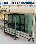 Heavy Duty Drywall Dolly 2000 Lb Capacity 2 In 1 Panel Cart With Brakes 41 X 24 Platform Truck For Moving Sheetrock Plywood And Other Bulk Construction Materials Safely, 2-side rails