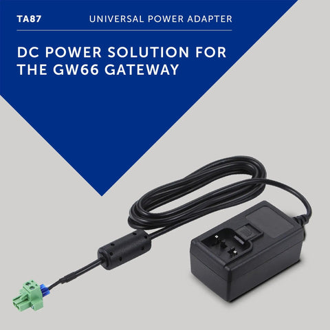 Remote Monitoring Gateway Power Adapter With Universal DC Power Solution Grounded And Ungrounded Plug Compatibility