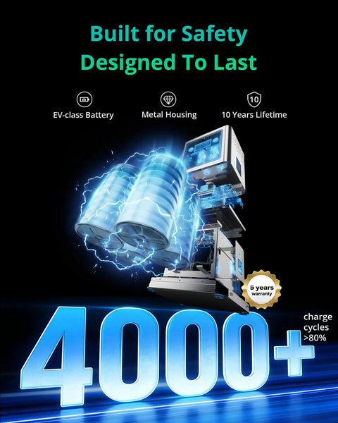 Portable Power Station C600 600W Solar Generator With 640Wh LiFePO4 Battery durability illustration
