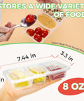 8 Oz Reusable Snack Containers With Lids Three Compartment Snack Pack Set BPA Free Food Grade PP5 Safe For Food Contact