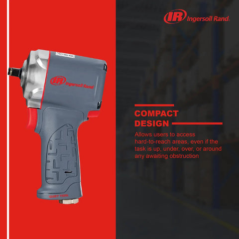 Side view of Half Inch Air Impact Wrench With Quiet Technology Up To 650 Foot Pounds Of Torque Ultra Compact And Light