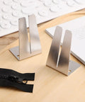 Two Pack Pro Grade Stainless Steel Zipper Jig Tool Set For Quick Zipper Slider Replacement with V-groove for #2.5 to #10.