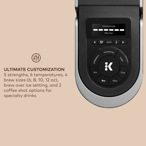Smart WiFi Single Serve Coffee Maker For Home Baristas That Delivers Coffee Lattes And Cappuccinos with control panel view