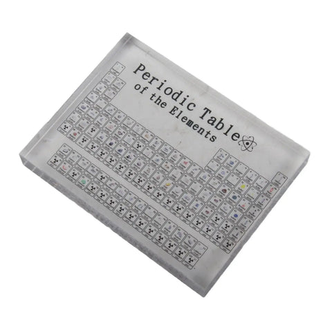 Clear Acrylic Periodic Table With 103 Real Elements Inside Real Chemistry Elements Display For Classroom Teaching Awesome Lightweight Portable Science Tool For Students Home School Use And DIY Experiments